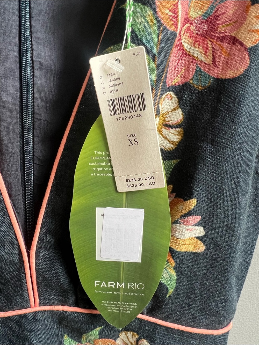 FARM Rio Navy Midi Dress with Pink and Yellow Floral Embroidery - Picture 7 of 16